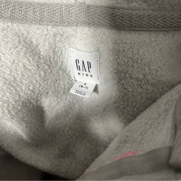 GAP Kids Girls Size Small 6-7 Gray & Pink Jogger Sweatpants Set Full Zip Hoodie - Picture 5 of 15